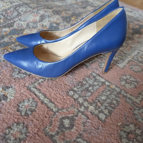 Nine West Blue Leather Heels Size 7 - Picture 2 of 7